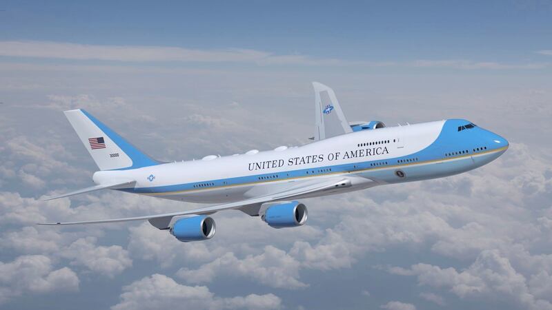 This artist rendering provided by the U.S. Air Force shows the new livery design for the new...
