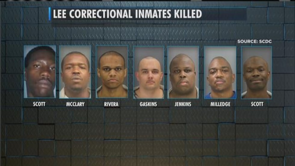 Seven men were killed Sunday night following an incident at Lee Correctional Institution in...