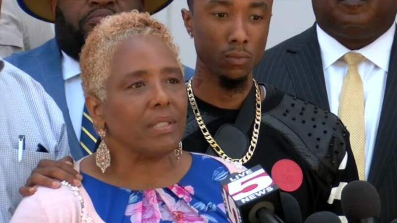 Amy Sutherland speaks about her son, Jamal, who died while in custody at the Al Cannon...