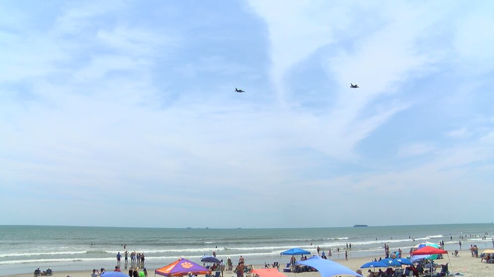 The flyover, called the “Salute from the Shore,” started around 1 p.m. in Cherry Grove before...