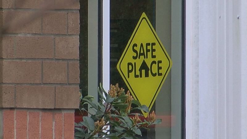 Horry County Fire displays a safe place sign