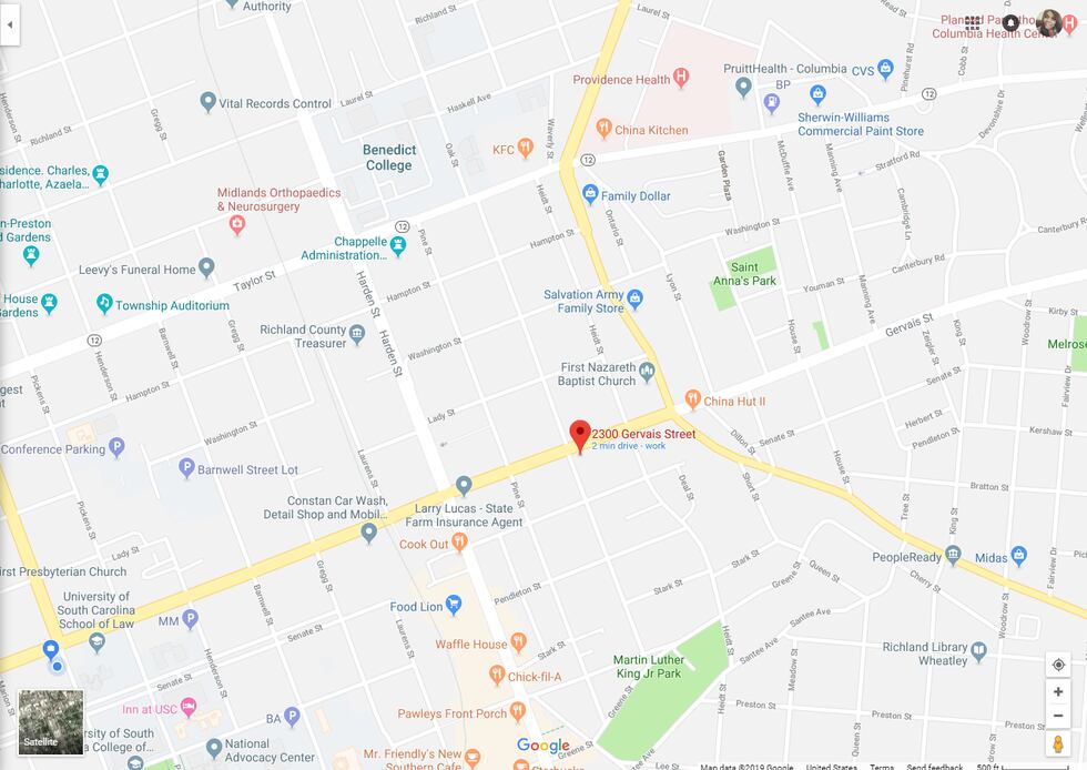 A map of the location of the shooting in the 2300 block of Gervais Street near Oak Street and...