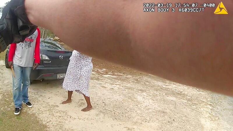 In this image from the body camera video of Richland County Sherrif's Deputy John Anderson,...