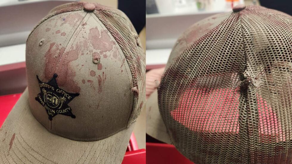 The Charleston County Sheriff's Office released images of the blood-stained hat worn by Master...